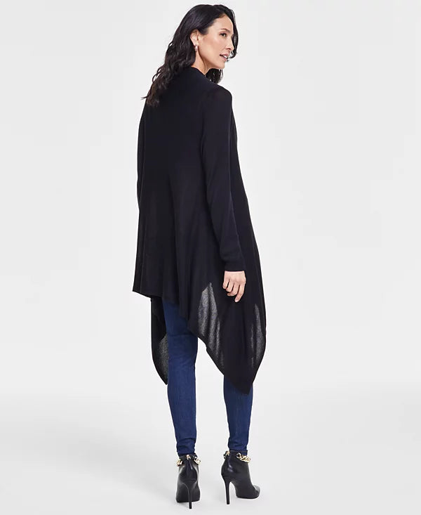 INC International Concepts Women's Waterfall Cardigan  Color Deep Black Size L