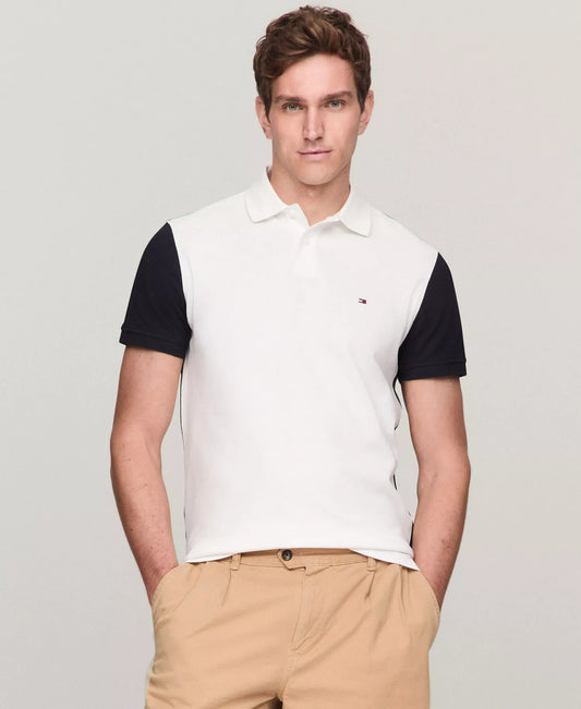 Tommy Hilfiger Men's Regular-Fit Back Flag Polo Shirt  White Size S