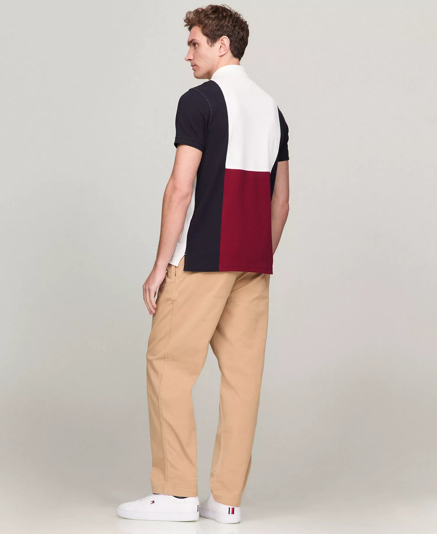 Tommy Hilfiger Men's Regular-Fit Back Flag Polo Shirt  White Size S