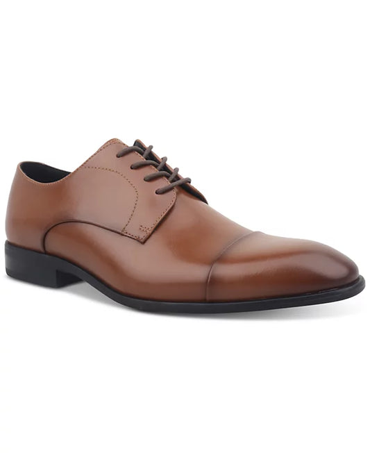 Alfani Men's Quinn Cap-Toe Oxford Dress Shoes  Tan Size 10
