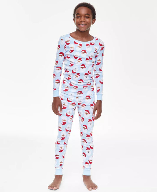 Holiday Lane Kids Cotton Snug Fit Matching Family Pajamas Set  Santa Toss Size 14