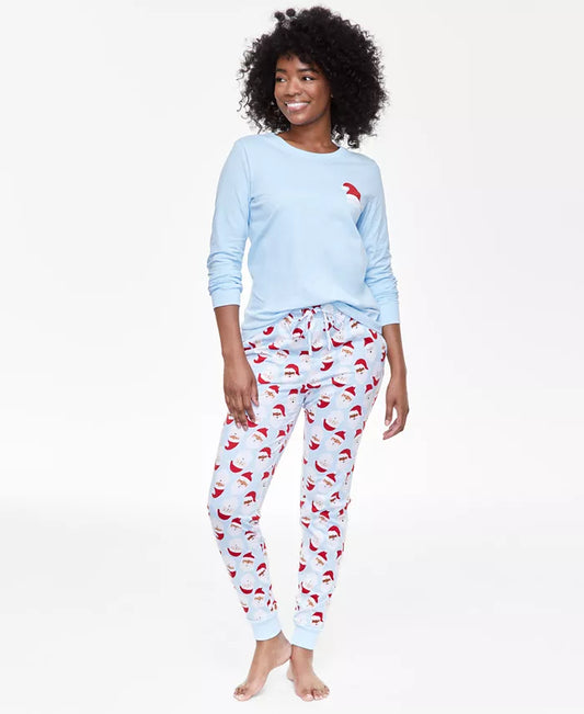 Holiday Lane Women's Santa Cotton Matching Family Pajamas Set  Santa Toss Size L