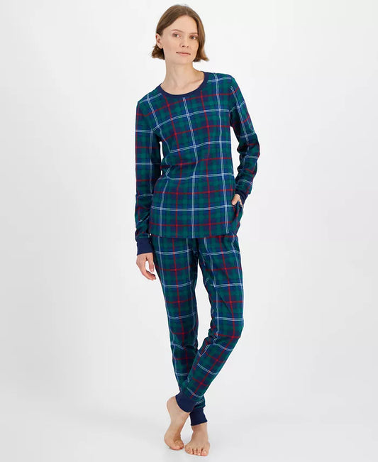 Holiday Lane Women's 2-Pc. Cotton Plaid Pajama Set  Family Plaid Size S
