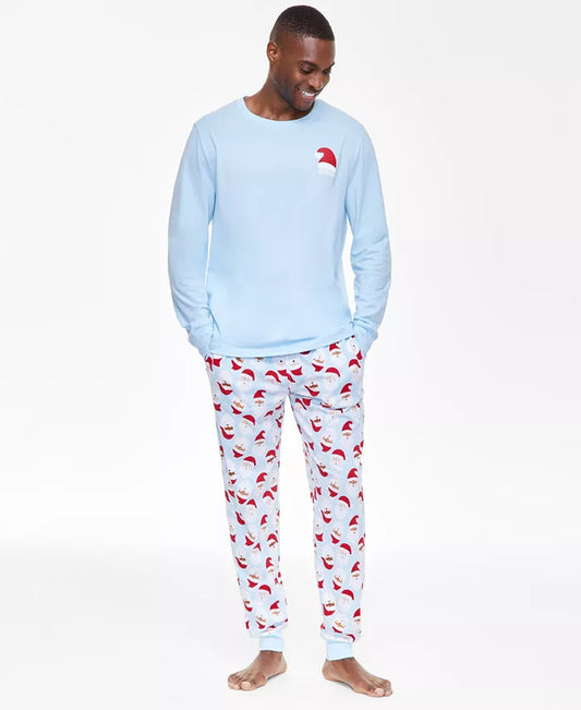 Holiday Lane Men's Cotton Matching Family Pajamas Set  Santa Toss Size S
