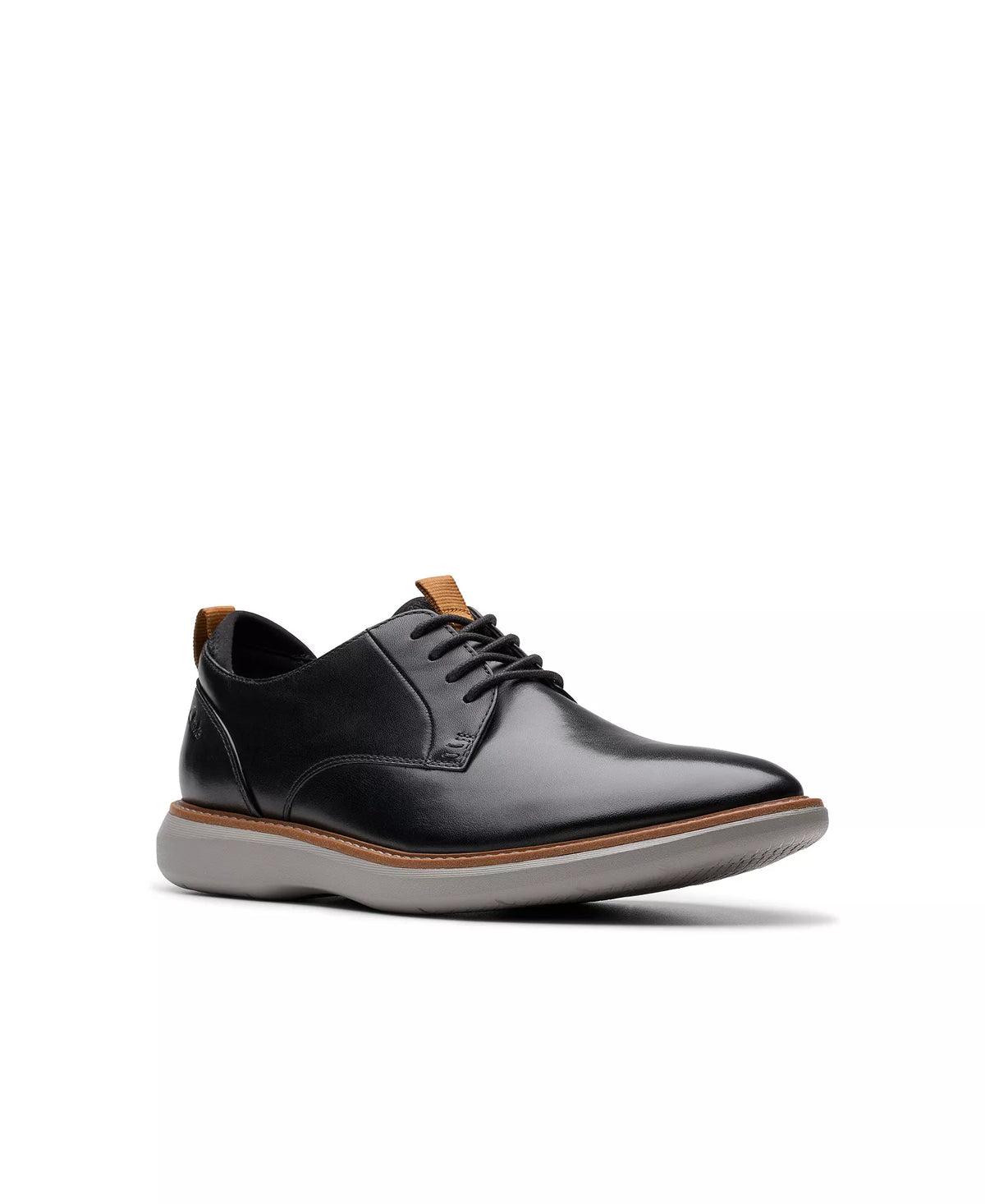 Clarks Men's Brantin Plain Toe Dress Casual Shoes  Black Leather Size 10