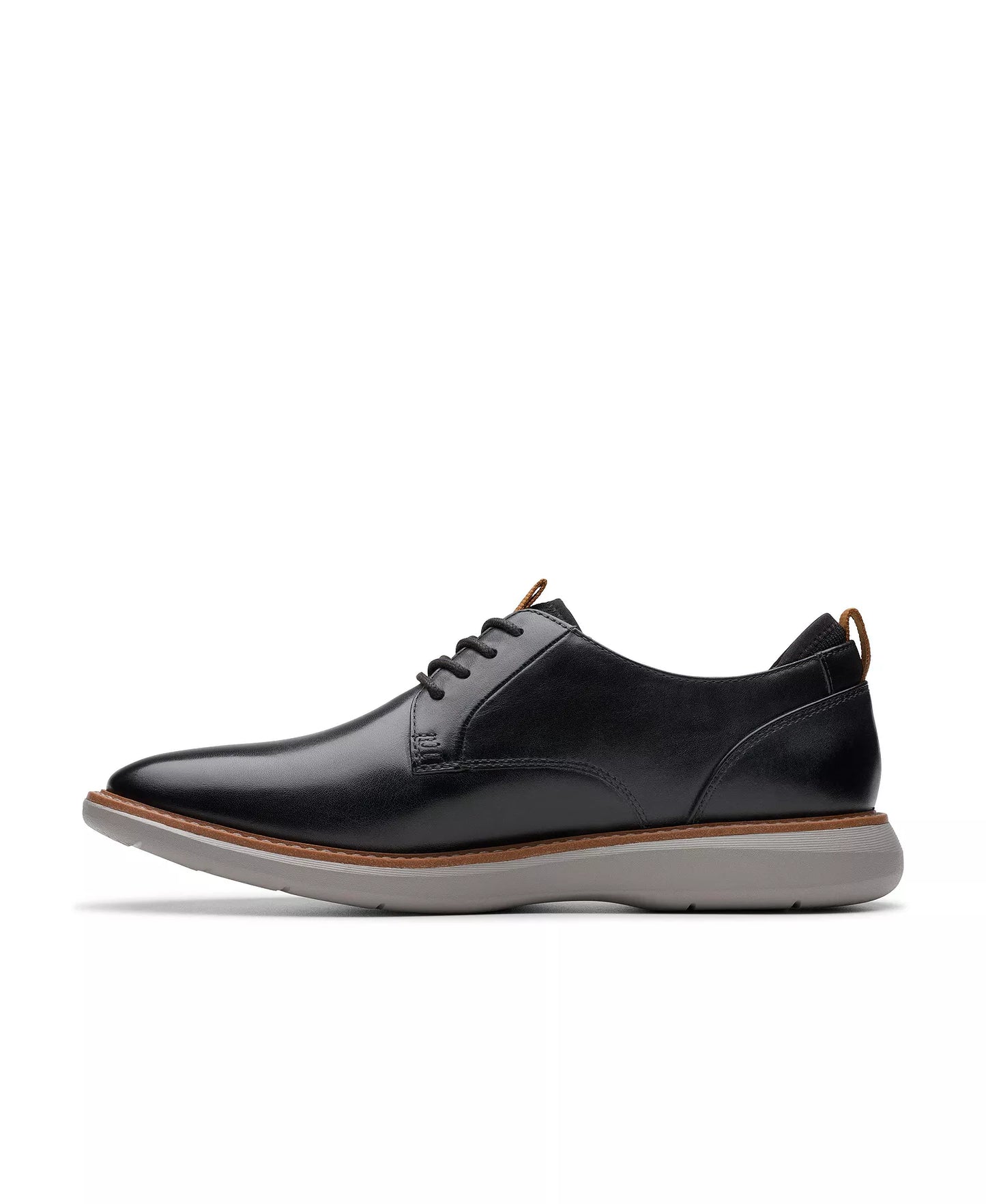 Clarks Men's Brantin Plain Toe Dress Casual Shoes  Black Leather Size 10