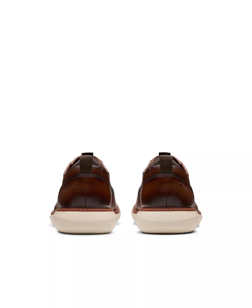 Clarks Men's Brantin Plain Toe Dress Casual Shoes  Dark Tan Leather Size 8.5W