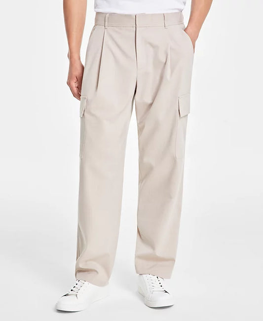 Alfani Men's Refined Cargo Pants  Beige Heather W38xL30