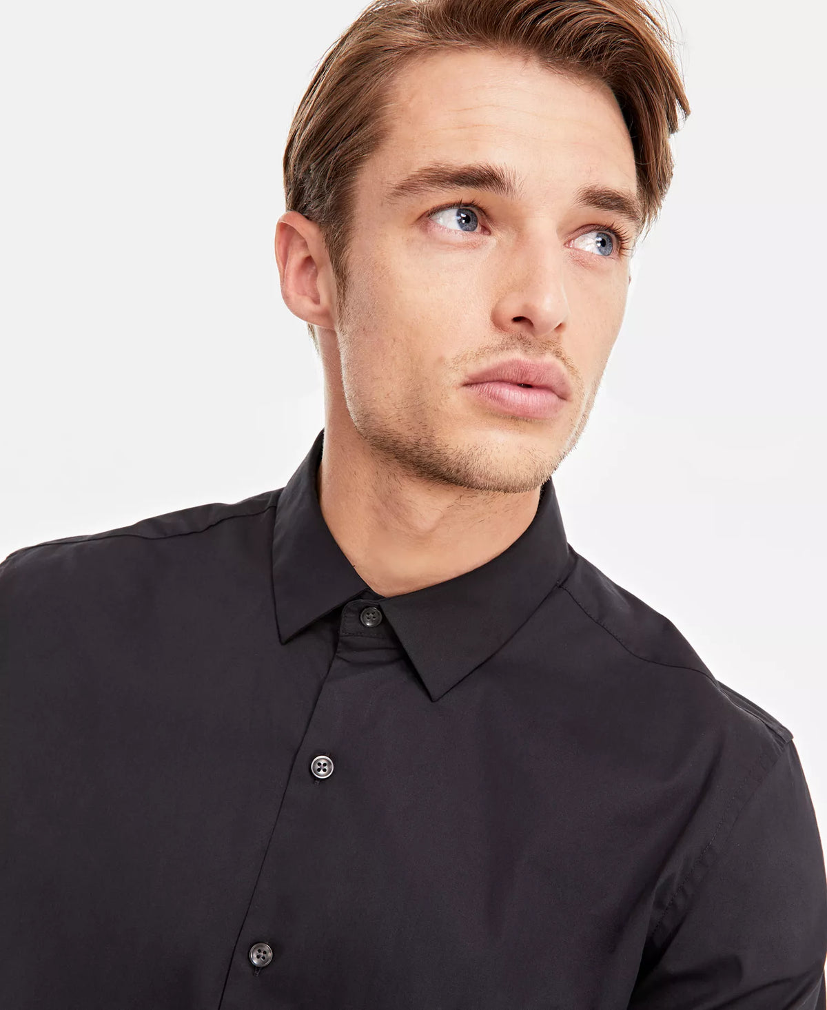 Alfani Men's Modern/Classic-Fit Stretch Dress Shirt  Deep Black Size 2XL