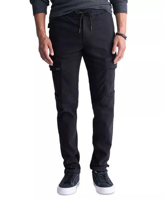 Buffalo David Bitton Men's Slim-Fit Tapered Cargo Pants  Black Size M
