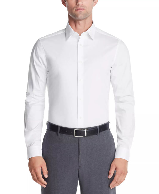 Calvin Klein Men's Slim-Fit Stretch Dress Shirt  White 15.5 32/33