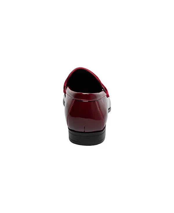Stacy Adams Men's Spratley Moc Toe Saddle Slip On Loafer  Burgundy Size 9.5