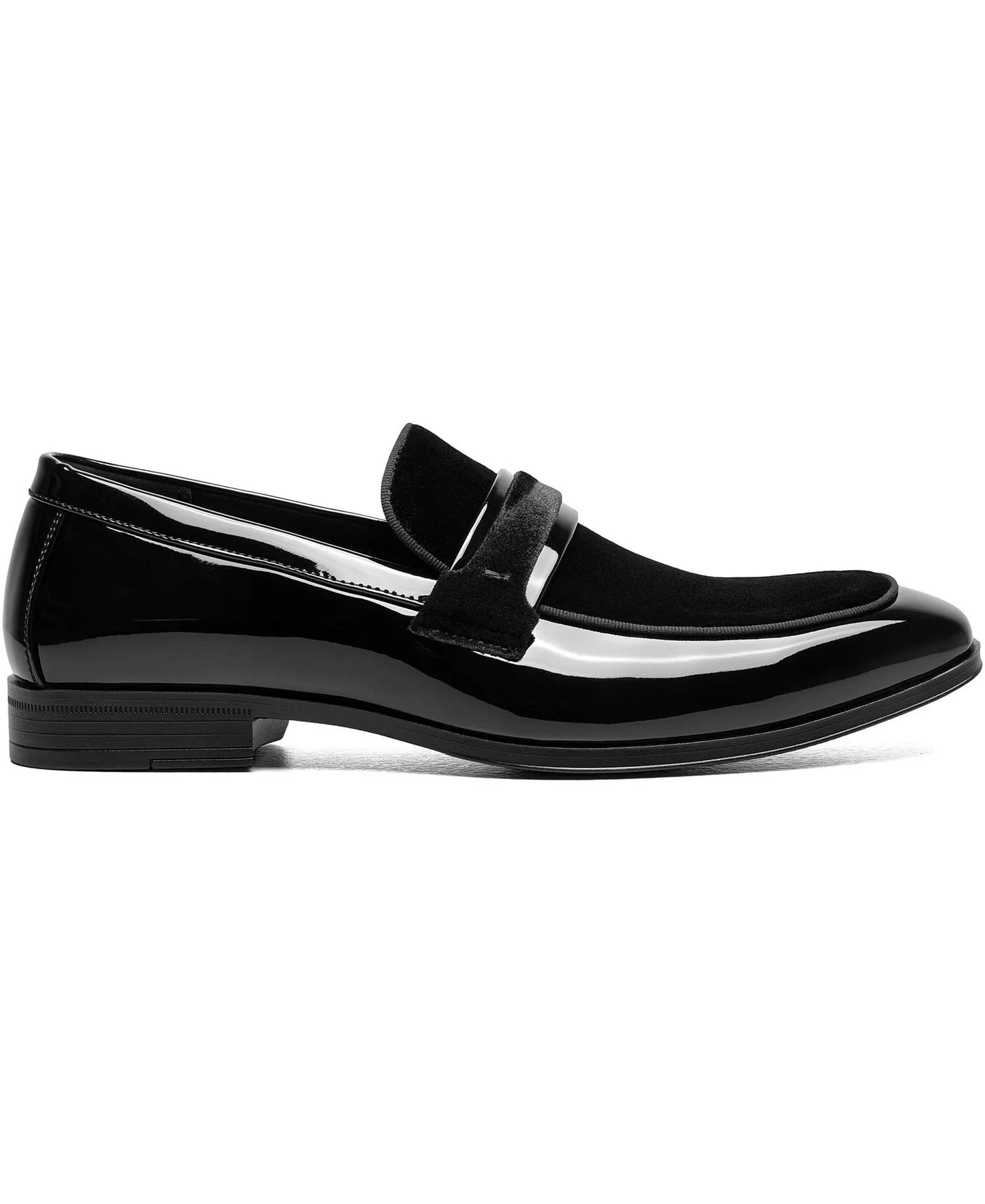 Stacy Adams Men's Spratley Moc-Toe Saddle Slip-On Loafers  Black Size 13W