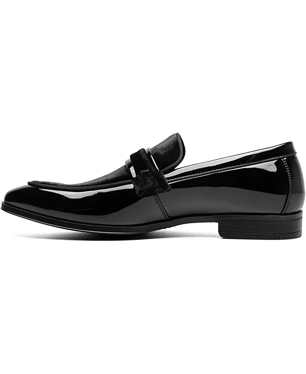 Stacy Adams Men's Spratley Moc Toe Saddle Slip On Loafer  Black Size 11.5