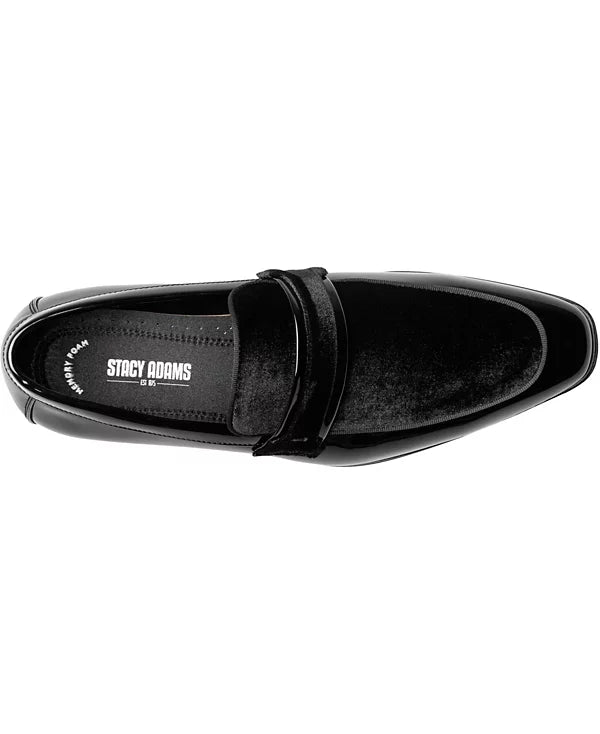 Stacy Adams Men's Spratley Moc Toe Saddle Slip On Loafer  Black Size 11.5