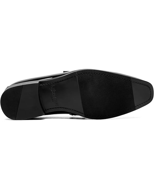 Stacy Adams Men's Spratley Moc Toe Saddle Slip On Loafer  Black Size 11.5