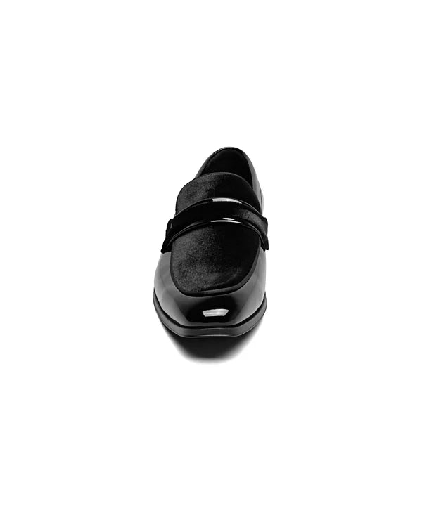 Stacy Adams Men's Spratley Moc Toe Saddle Slip On Loafer  Black Size 11.5