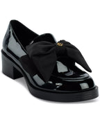 KARL LAGERFELD PARIS Women's Camilia Bow Slip-On Loafers  Black Patent Size 9.5