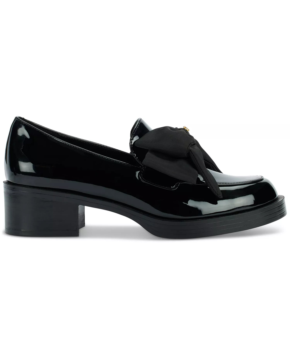 KARL LAGERFELD PARIS Women's Camilia Bow Slip-On Loafers  Black Patent Size 9.5