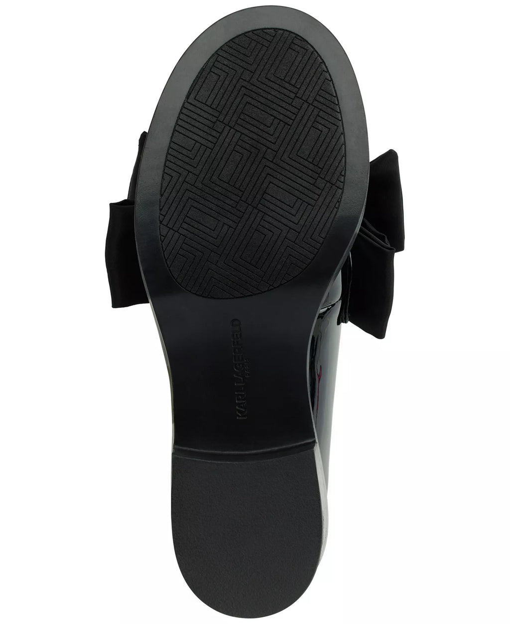 KARL LAGERFELD PARIS Women's Camilia Bow Slip-On Loafers  Black Patent Size 9.5