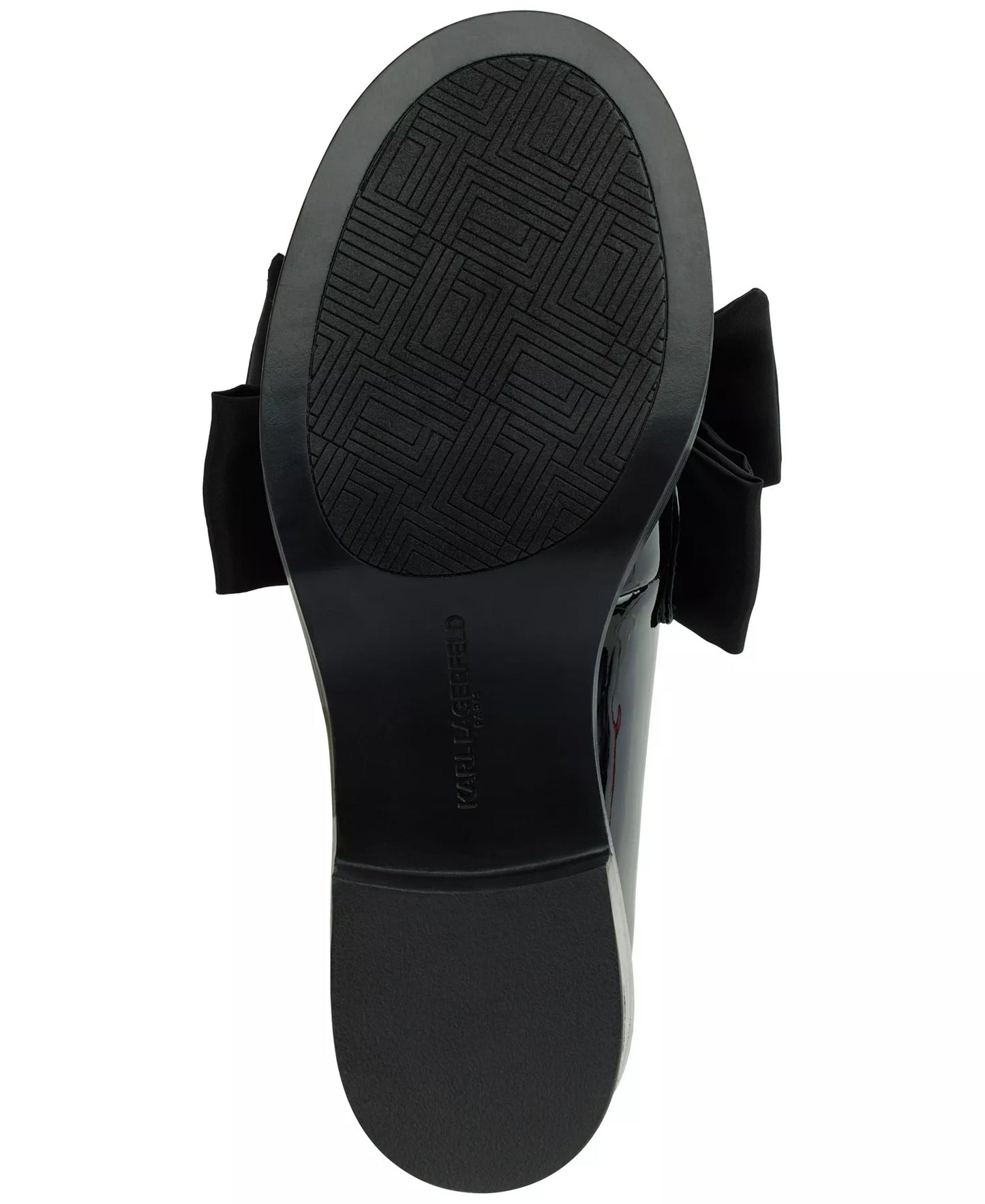KARL LAGERFELD PARIS Women's Camilia Bow Slip-On Loafers  Black Patent Size 9.5