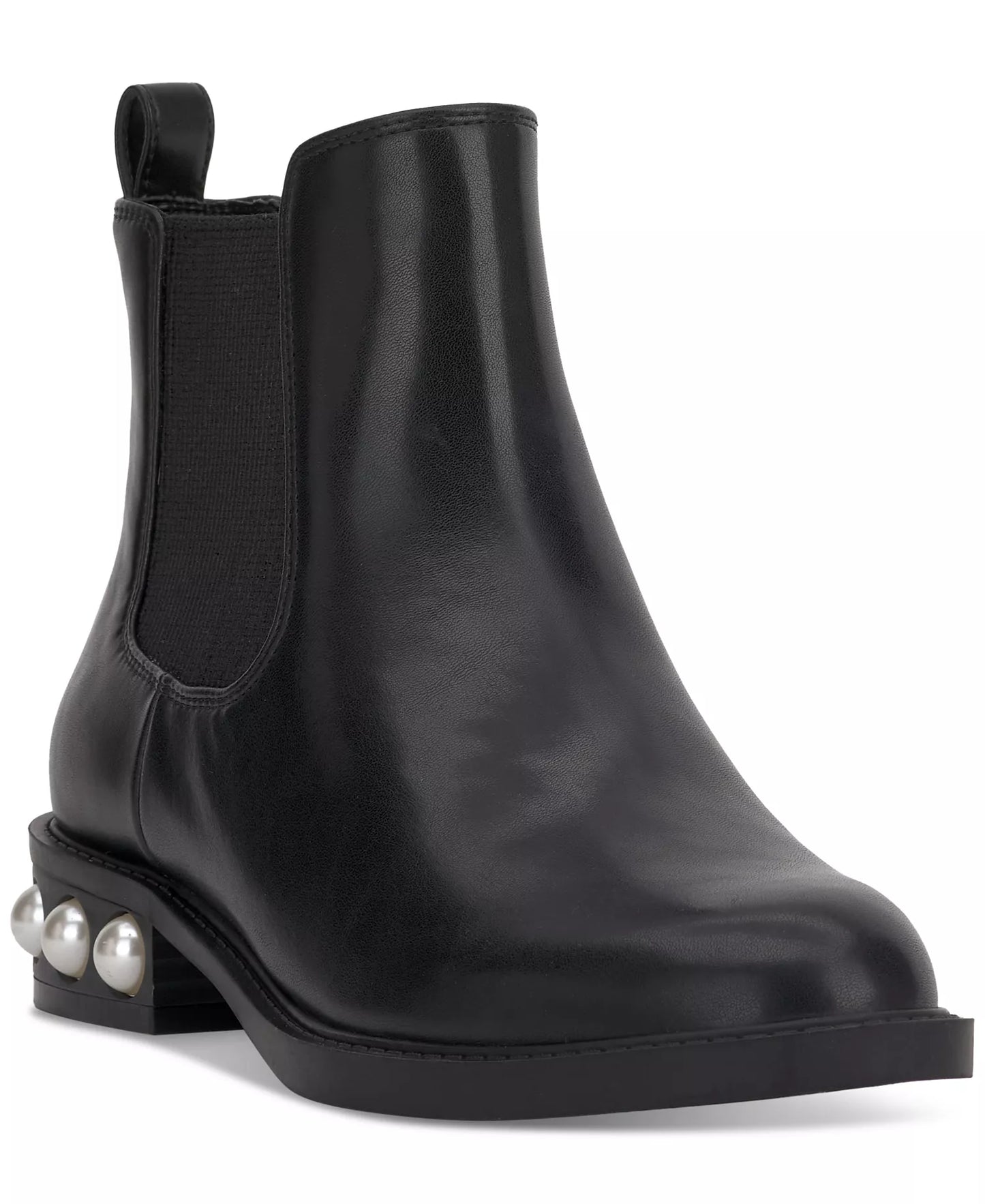 On 34th Women's Jeovana Pearl Chelsea Booties  Black Smooth Size 5.5