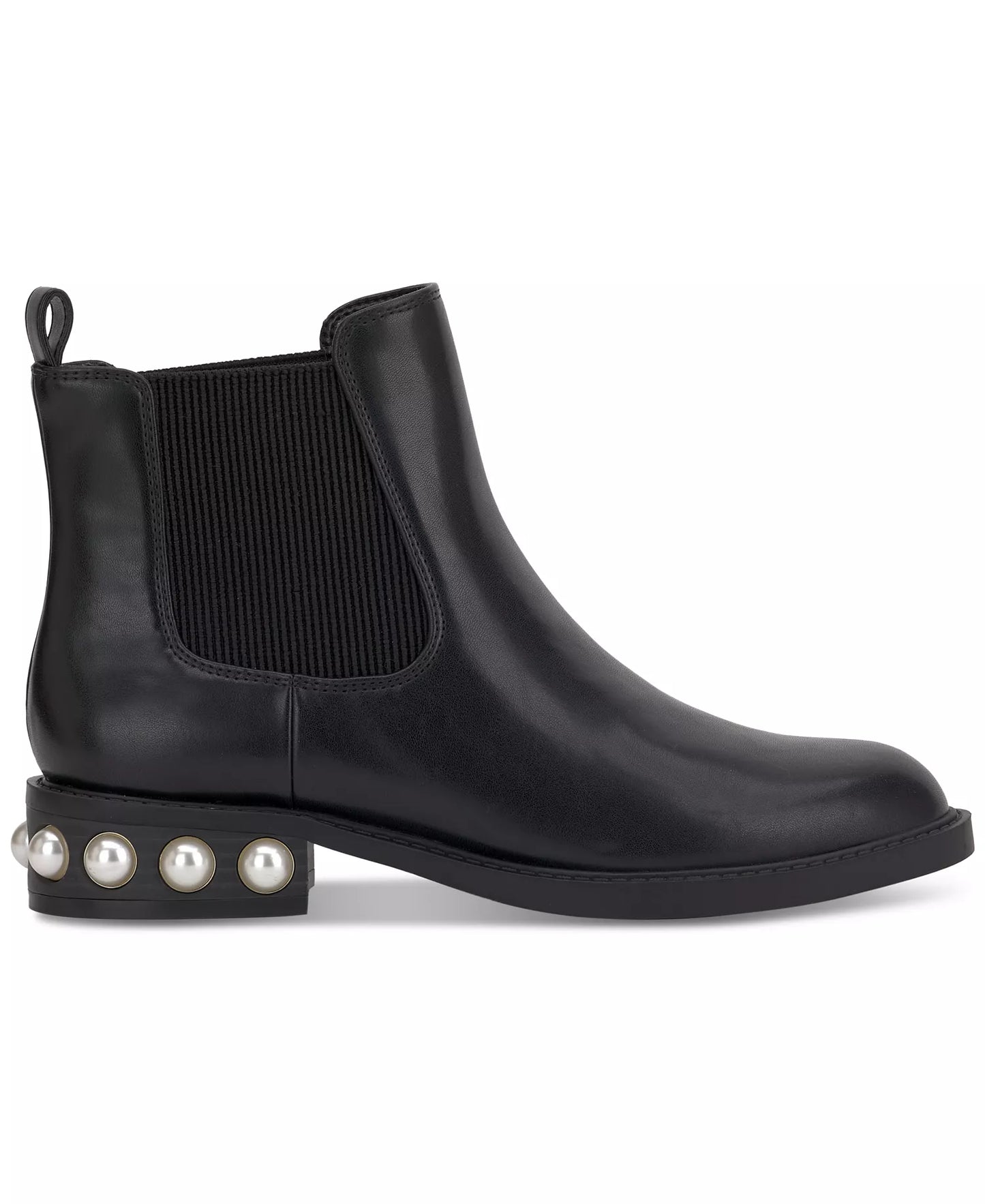 On 34th Women's Jeovana Pearl Chelsea Booties  Black Smooth Size 5.5