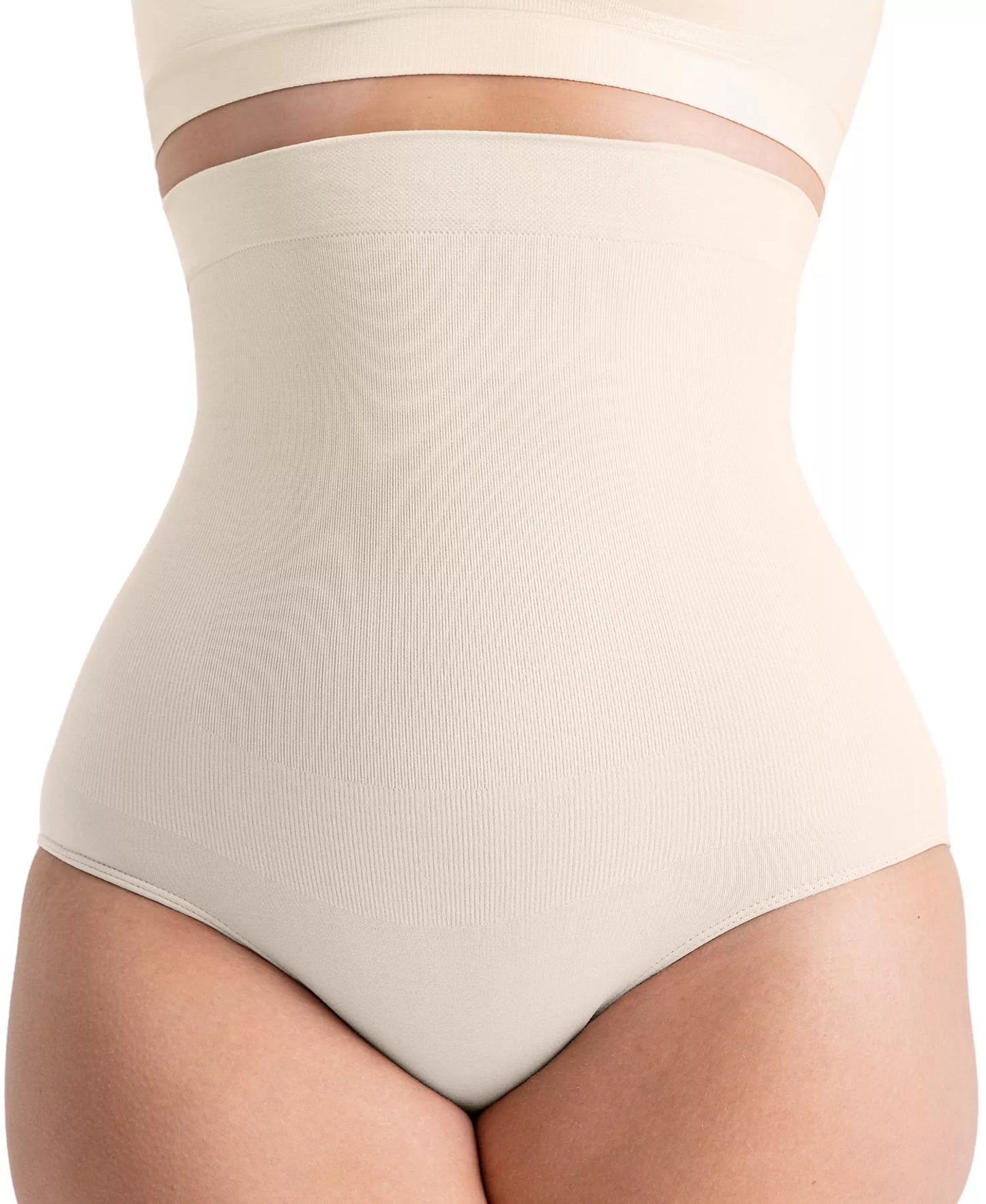 Shapermint Essentials Women's High Waisted Shaper Panties  Beige Size XL/2XL