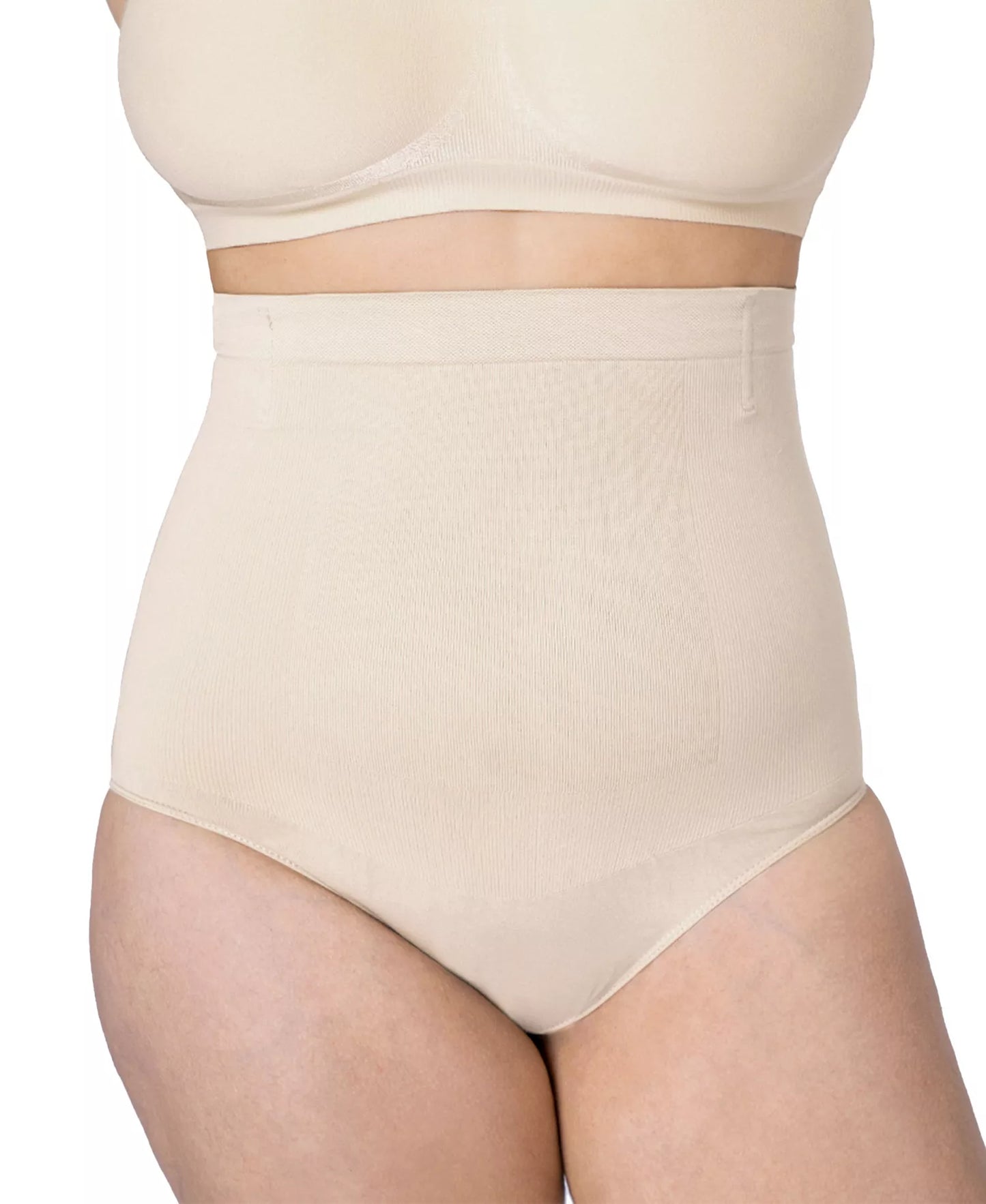 Shapermint Essentials Women's High Waisted Shaper Panties  Beige Size XL/2XL