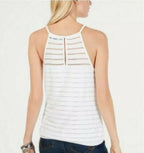 INC International Concepts Women's Illusion Stripe Halter Top  Color White  Size XL