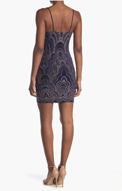 Jump Juniors Glitter-Print Bodycon Dress  Color Slate Size S