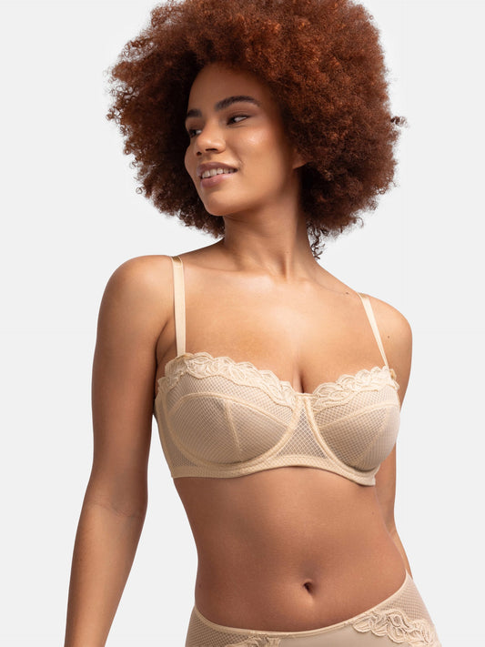 Dorina Addison Curves Non Padded w/Wire 1/2 Cup Wired Bra  Sand Beige Size 42C