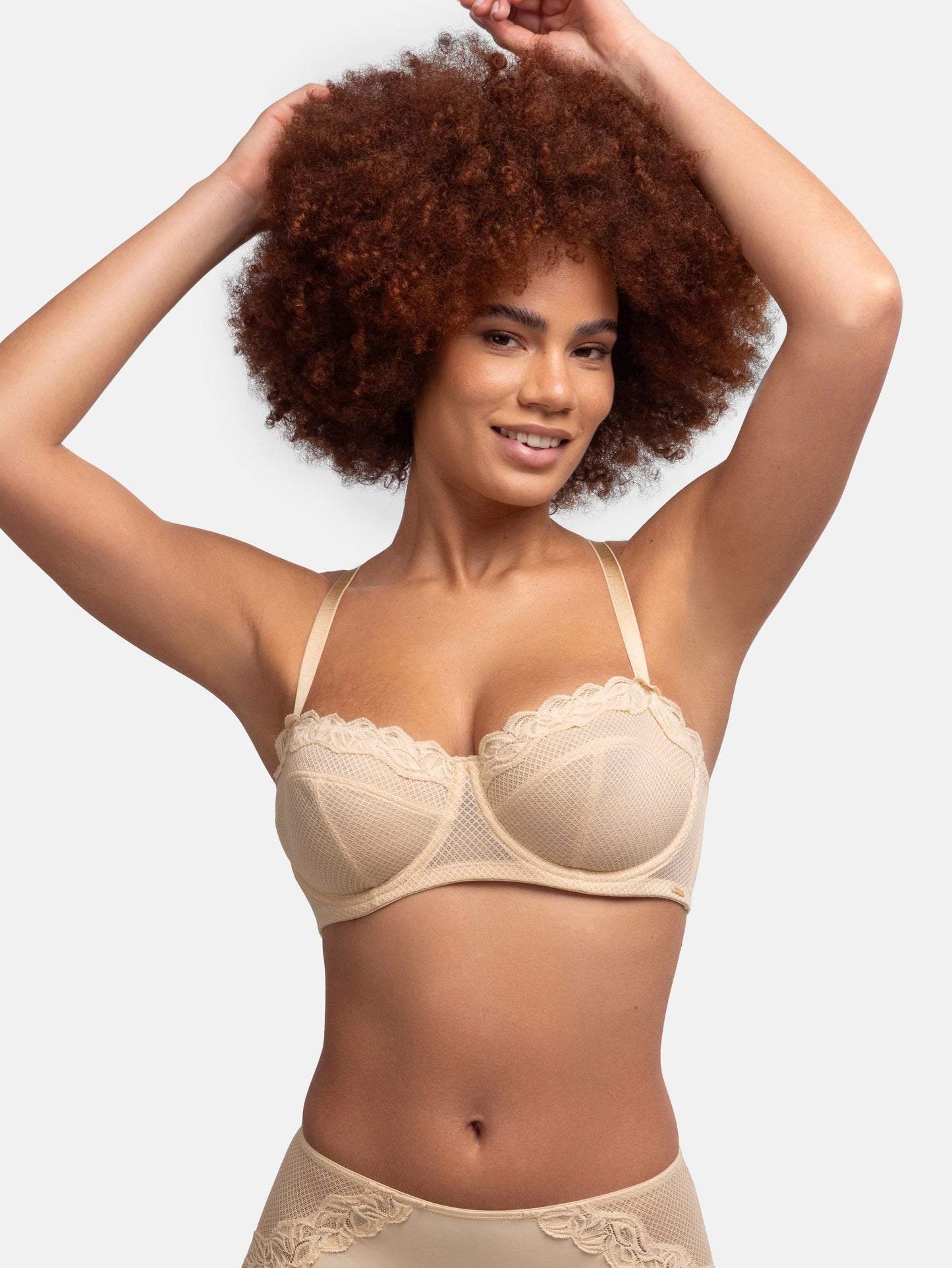 Dorina Addison Curves Non Padded w/Wire 1/2 Cup Wired Bra  Sand Beige Size 42C