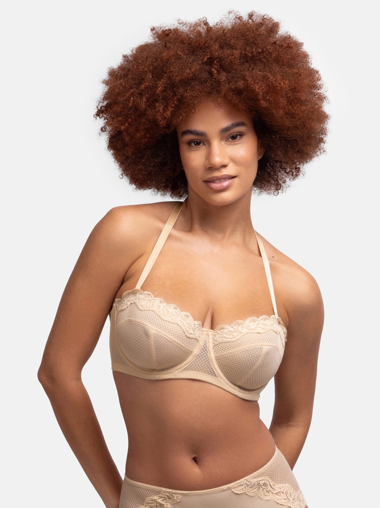 Dorina Addison Curves Non Padded w/Wire 1/2 Cup Wired Bra  Sand Beige Size 42C