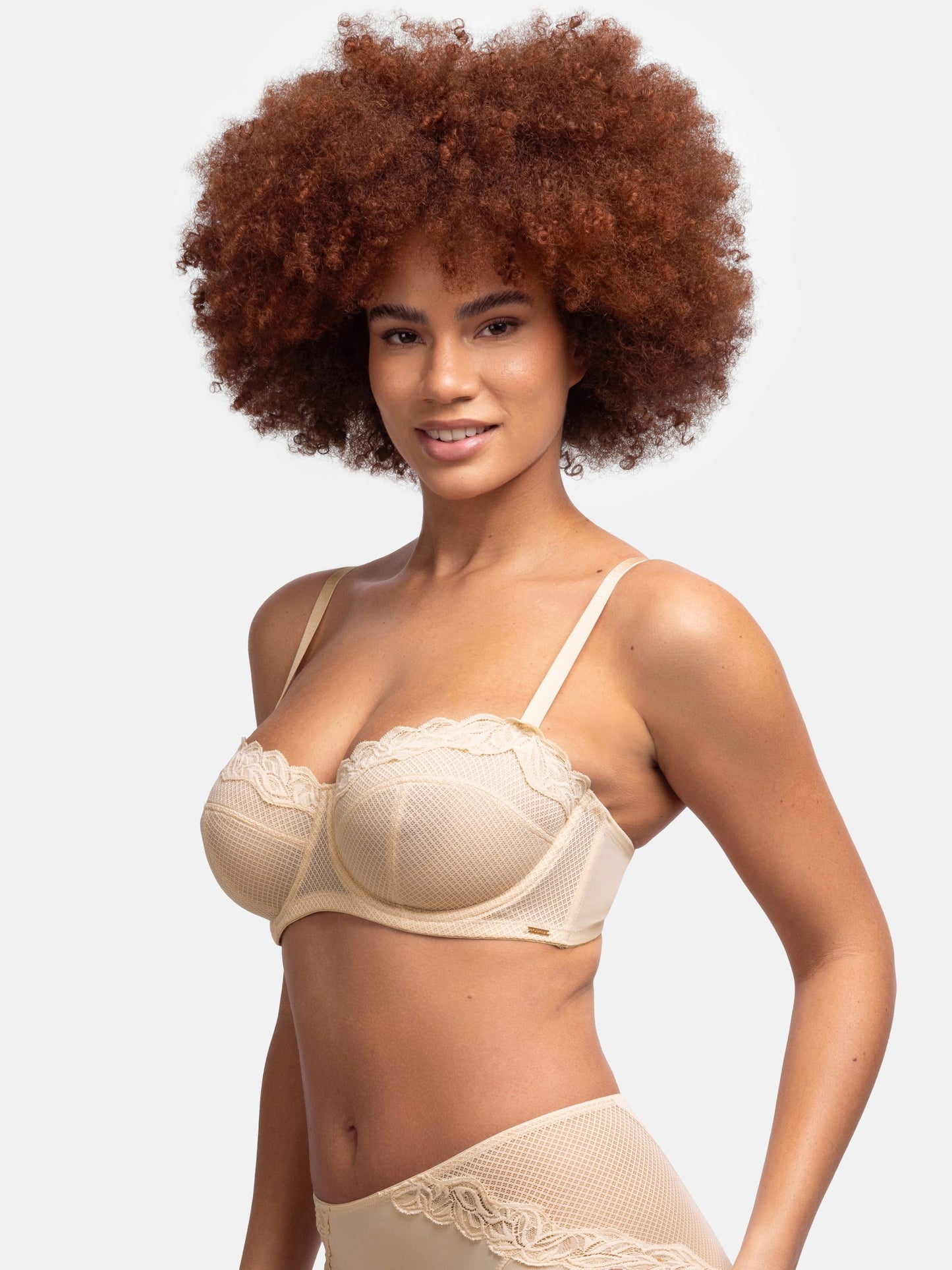 Dorina Addison Curves Non Padded w/Wire 1/2 Cup Wired Bra  Sand Beige Size 42C