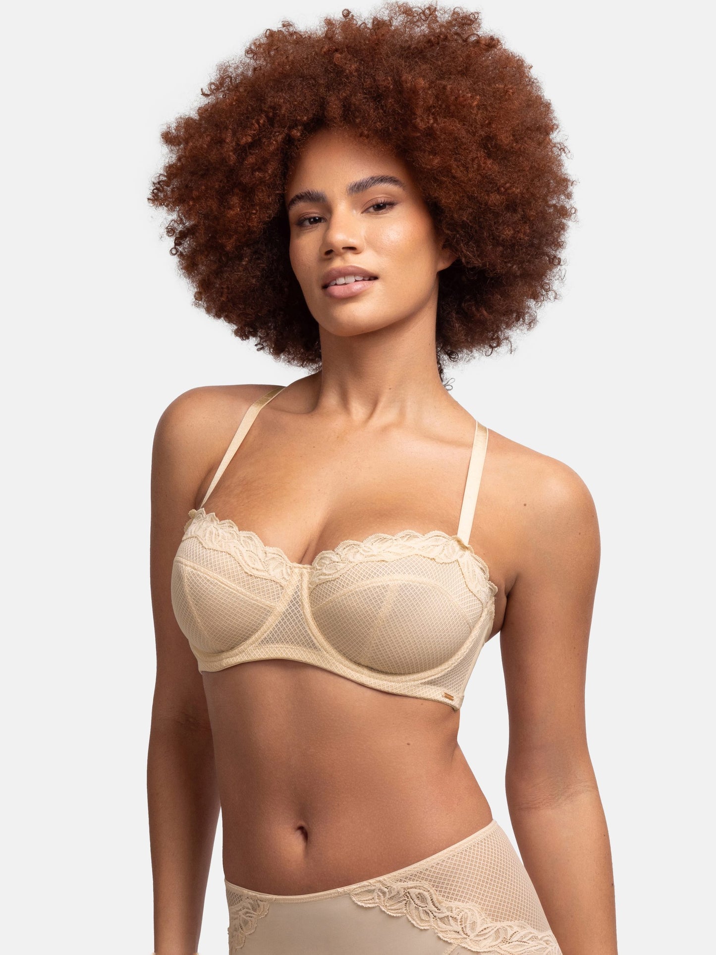 Dorina Addison Curves Non Padded w/Wire 1/2 Cup Wired Bra  Sand Beige Size 42C