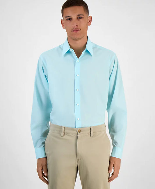 Club Room Men's Regular-Fit Solid Dress Shirt  Spa Retreat Size XL