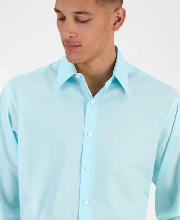 Club Room Men's Regular-Fit Solid Dress Shirt  Spa Retreat Size XL