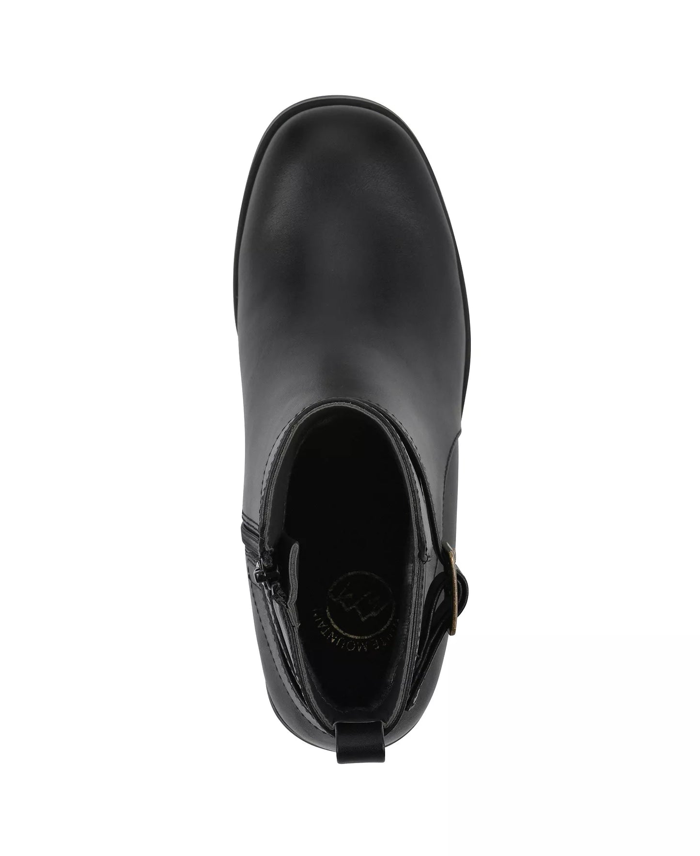 White Mountain Women's Narrows Heeled Booties  Black Burnished Smooth Size 7.5