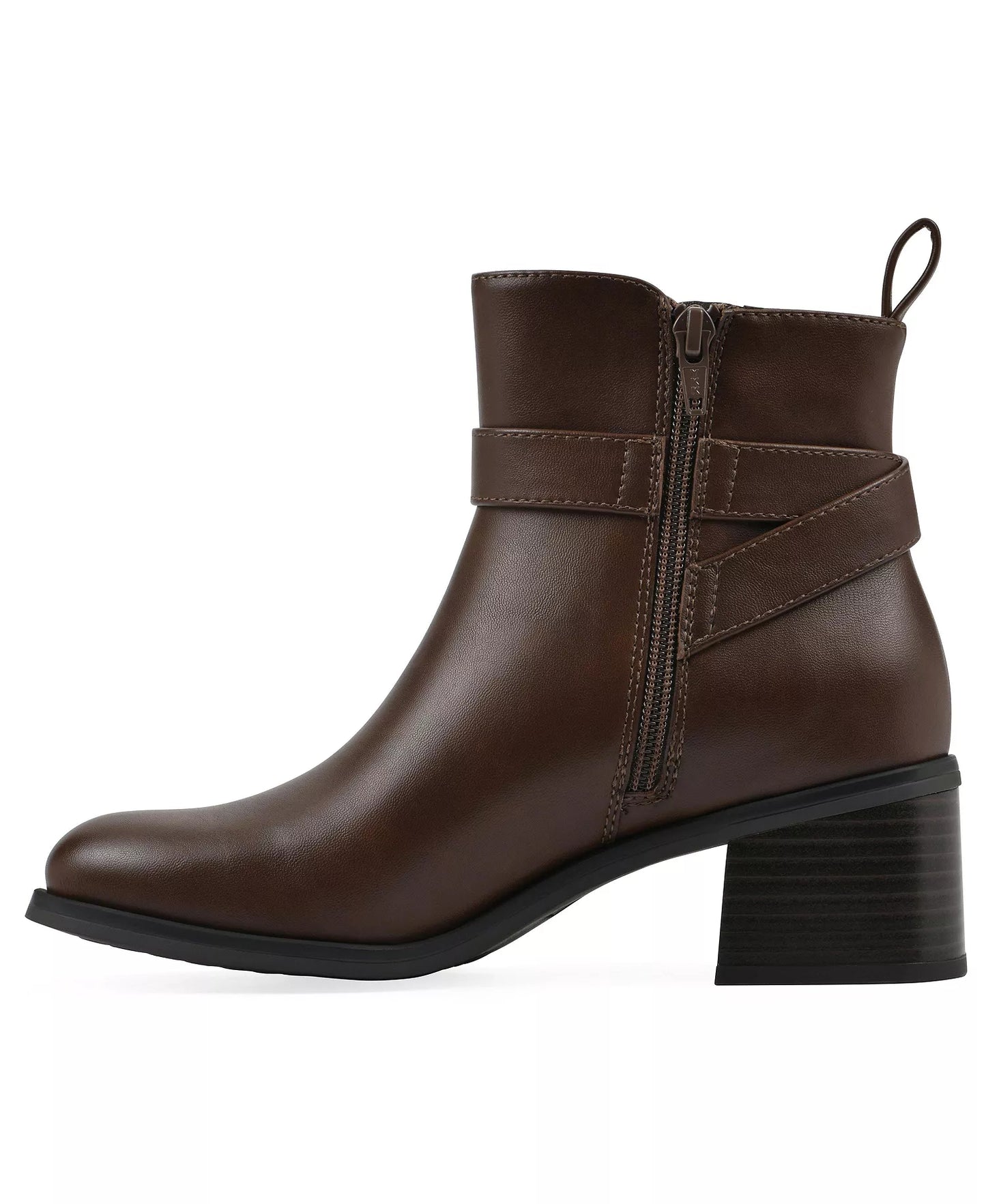 White Mountain Women's Narrows Heeled Booties  Mocha Burnished Smooth Size 5.5