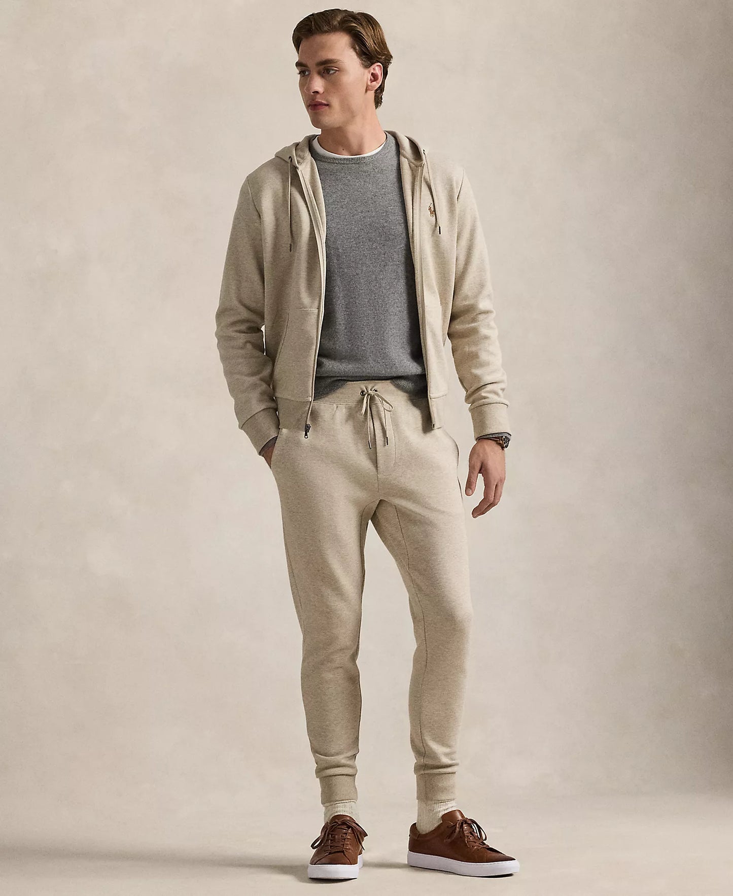 Polo Ralph Lauren Men's Double-Knit Jogger Pants   Tuscan Beige Heather Size XL