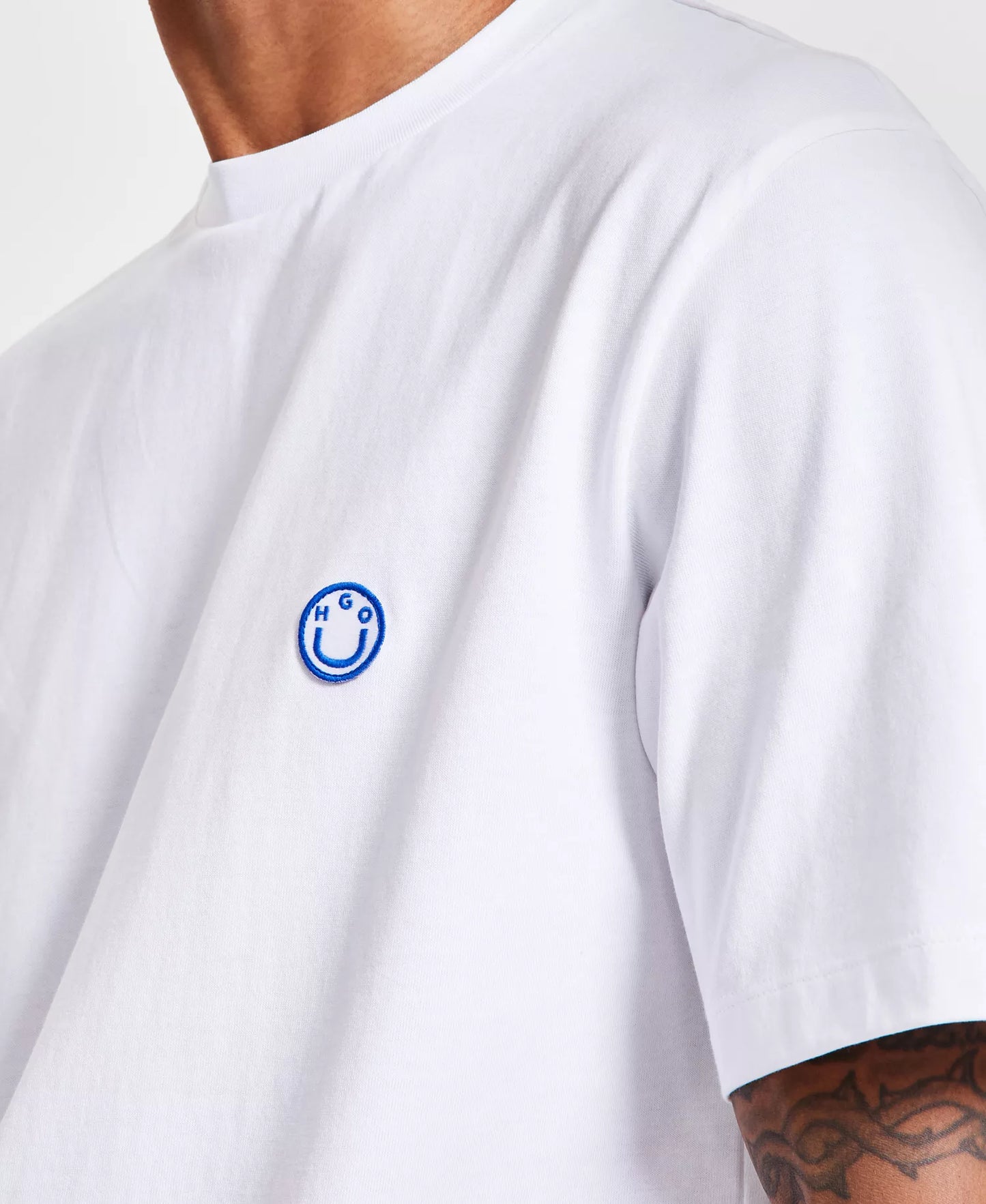 Hugo Boss Men's Niley Short Sleeve Crewneck Logo T-Shirt  White Size L