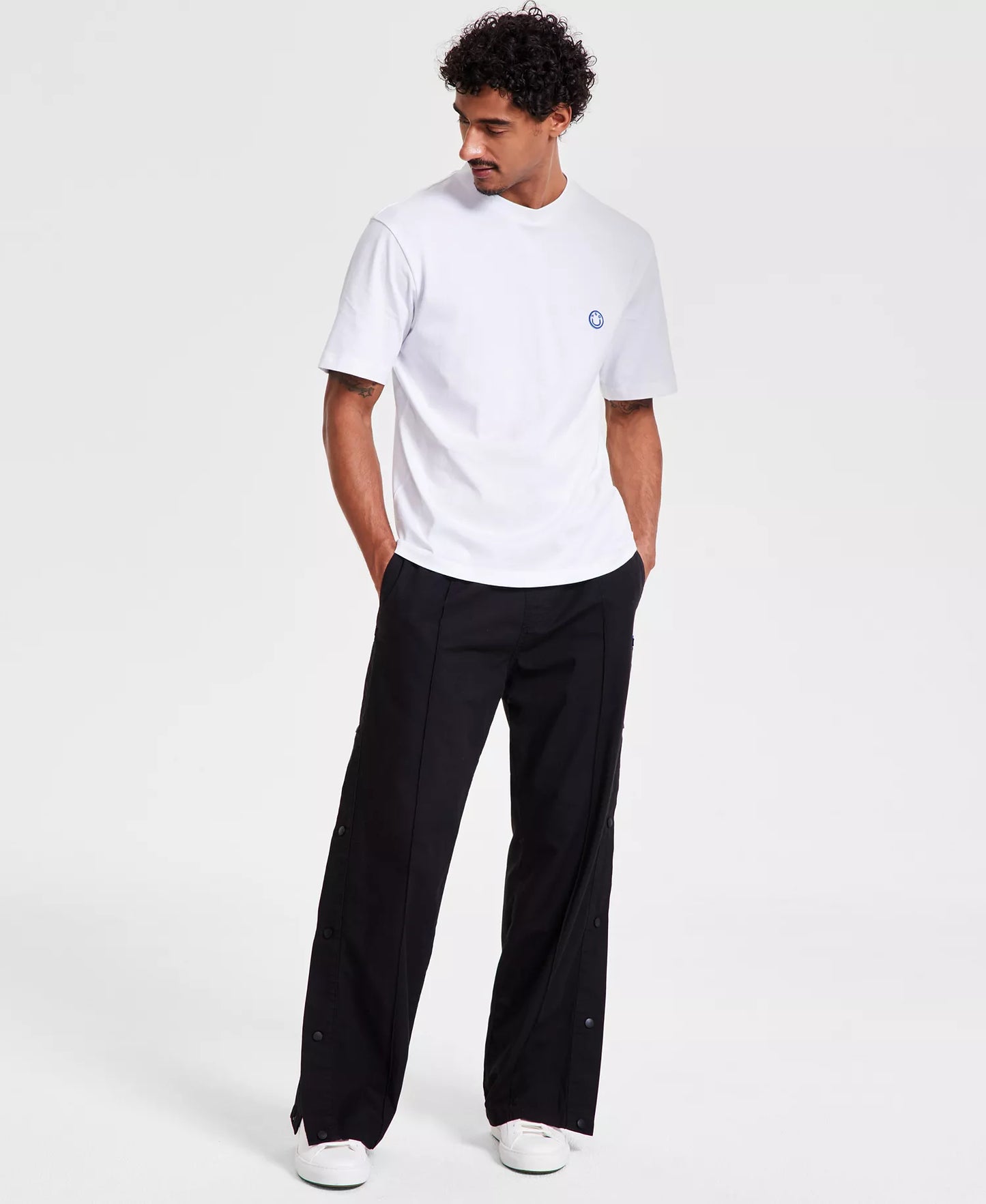 Hugo Boss Men's Niley Short Sleeve Crewneck Logo T-Shirt  White Size L