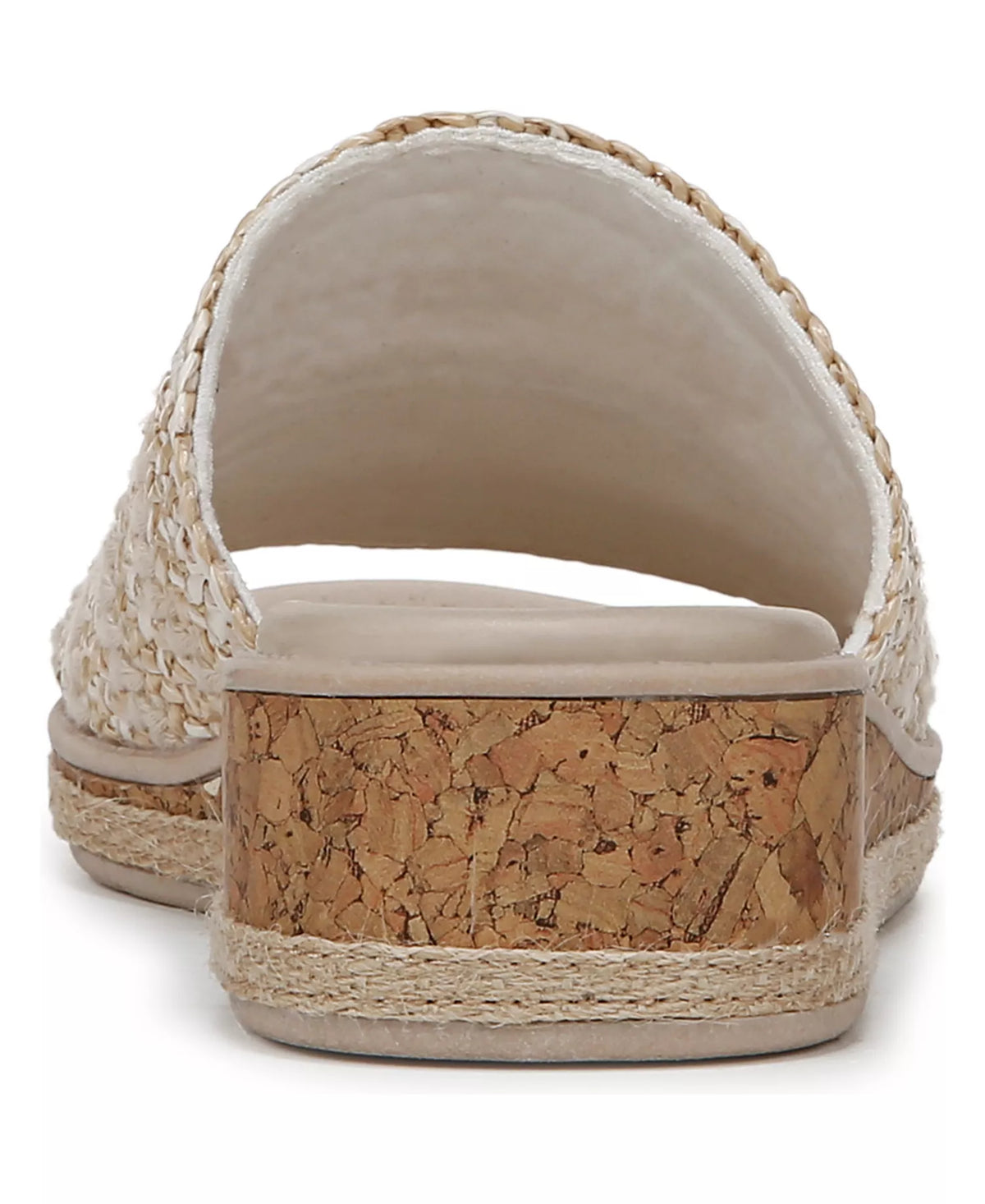 LifeStride Women's Breezy Washable Slide Wedge Sandals  White Raffia Fabric Size 11