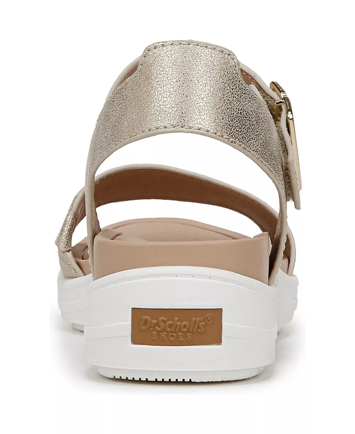 Dr. Scholl's Women's Time Off Sky Sport Wedge Sandals  Gold Faux Leather Size 7