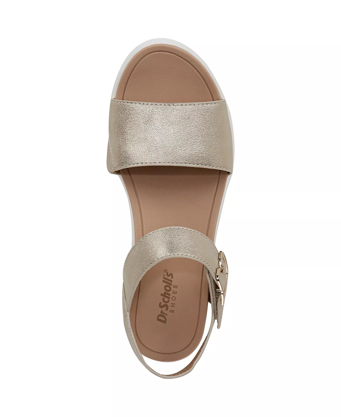 Dr. Scholl's Women's Time Off Sky Sport Wedge Sandals  Gold Faux Leather Size 7