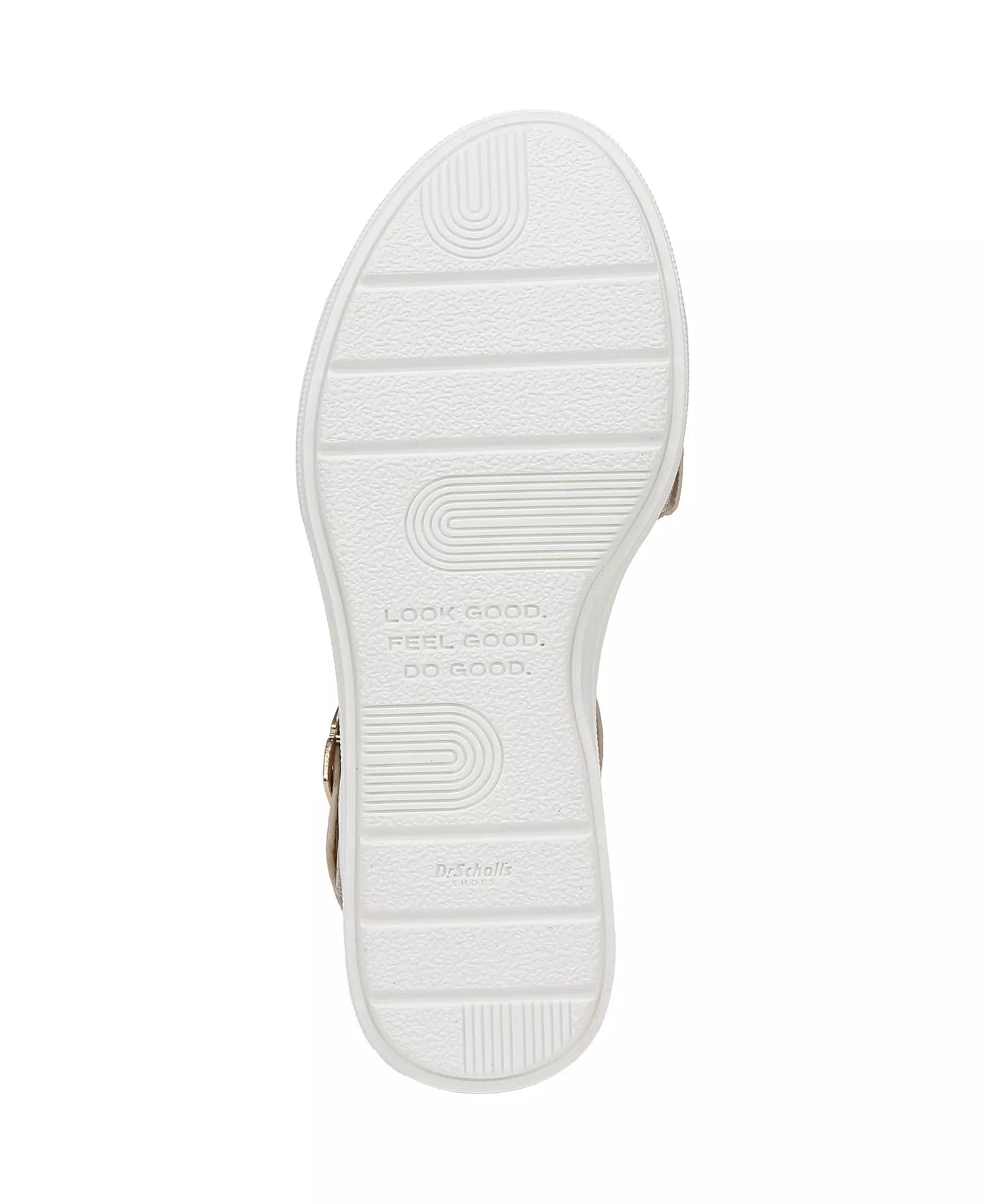 Dr. Scholl's Women's Time Off Sky Sport Wedge Sandals  Gold Faux Leather Size 7
