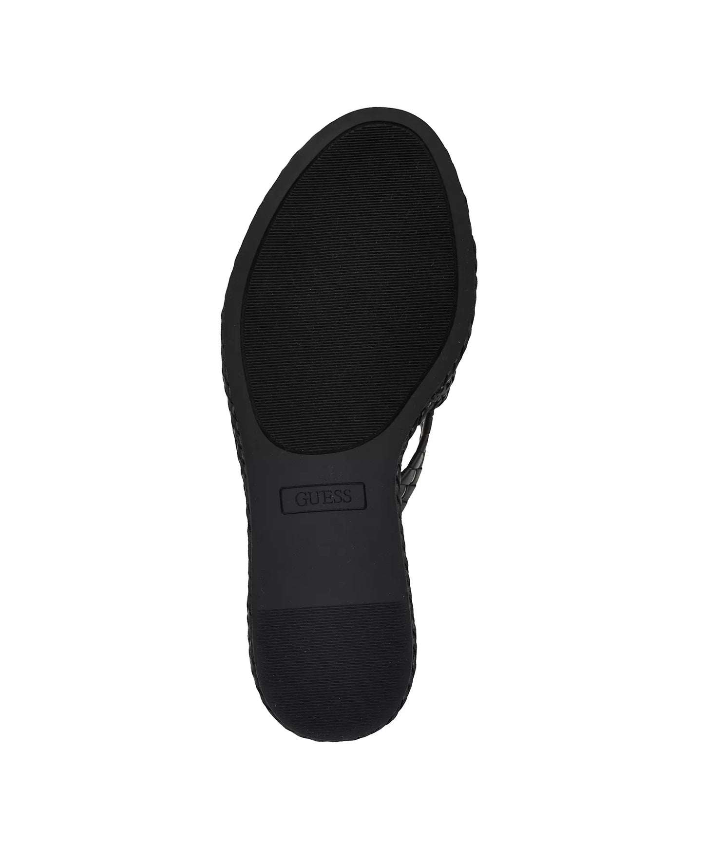GUESS Women's Eveh Knotted Jute Platform Wedge Sandals  Black Size 8