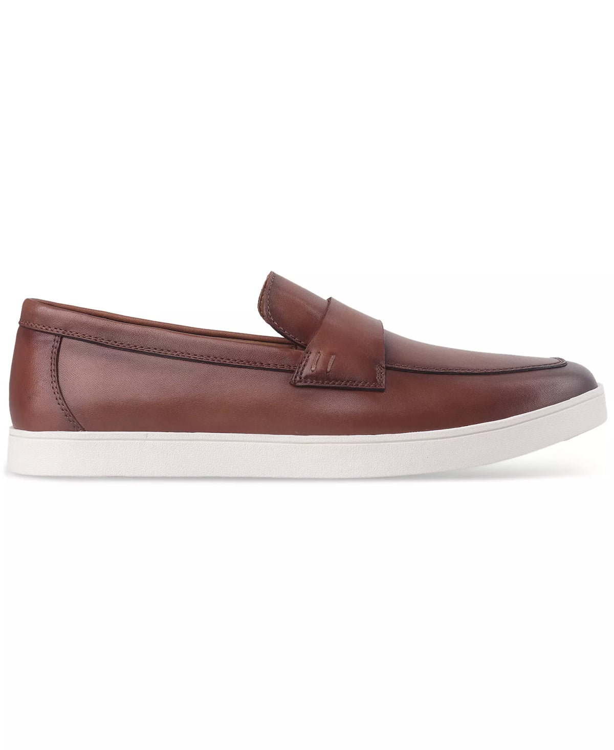 Alfani Men's Callumm Leather Slip-On Saddle Loafers  Burnt Copper Size 10