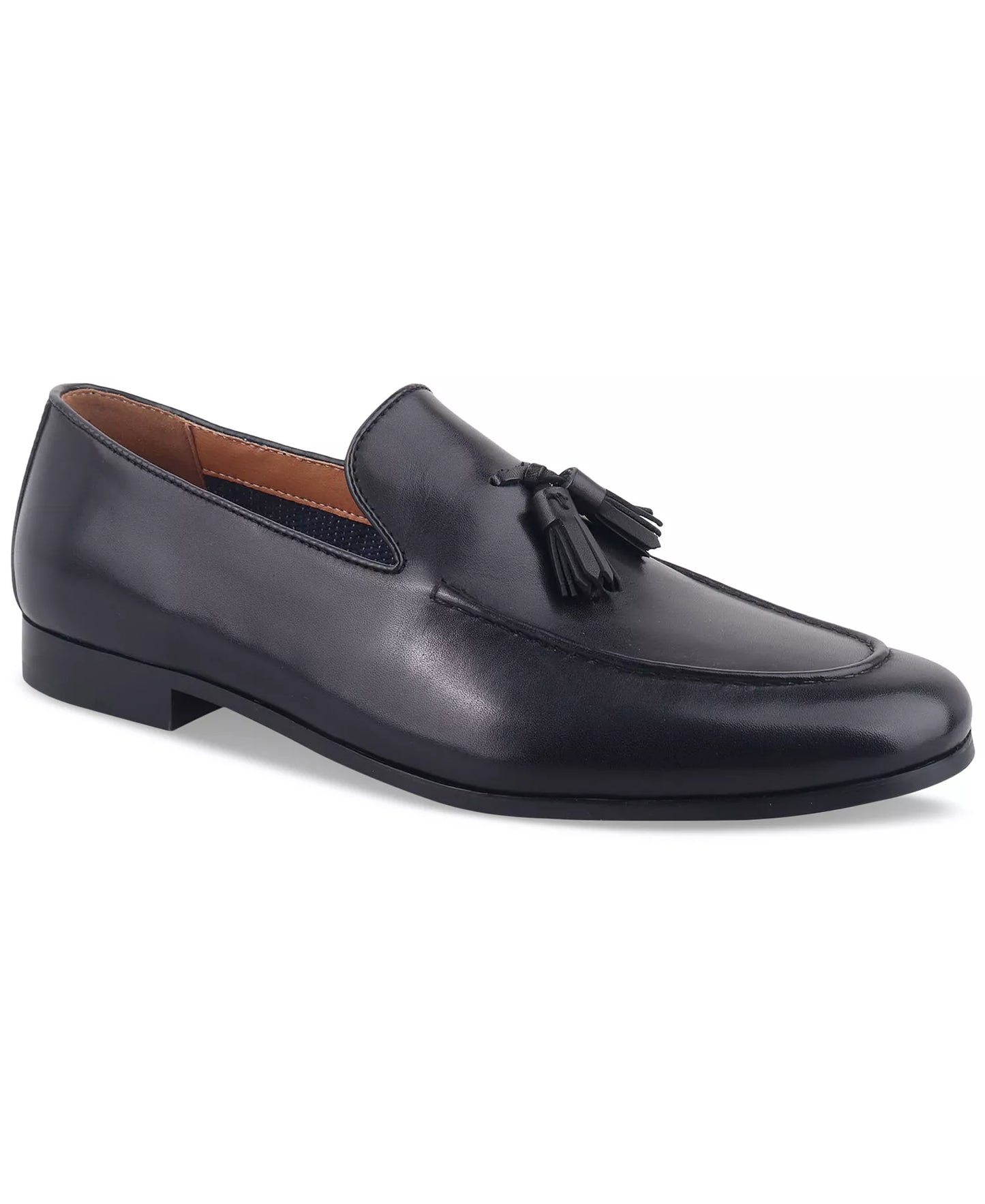 Bar III Men's Benjiee Leather Slip-On Tassel Loafers  Black  Size 8.5
